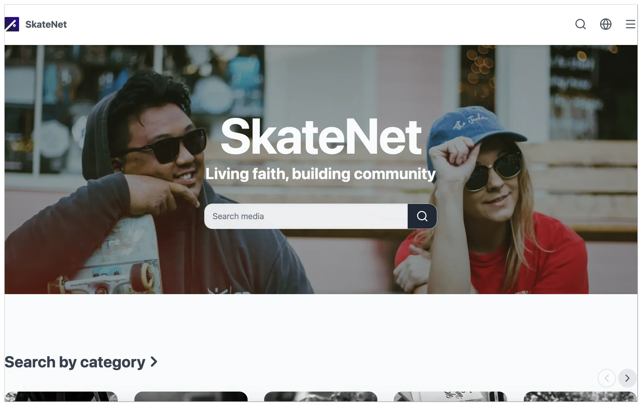 SkateNet homepage